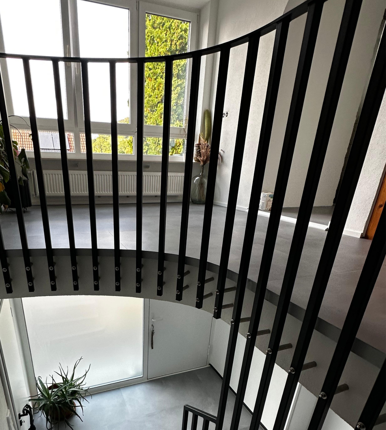 Stahltreppengeländer schwarz pulverbeschichtet